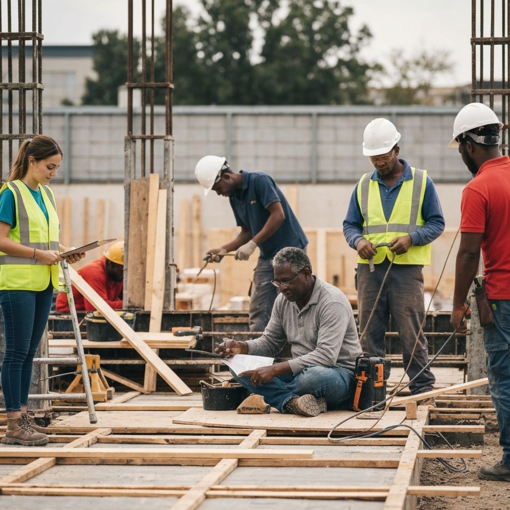 Diverse Goshen Projects Solutions construction team collaborating on building project in Gauteng